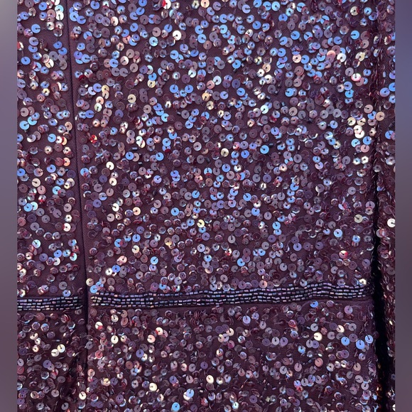 MAC DUGGAL 5510 SEQUINED SURPLICE MOHAGANY GOWN sz 10 - Picture 11 of 11